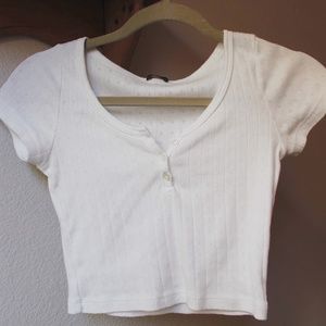 Brandy Melville White Eyelet / Pointelle Zelly top